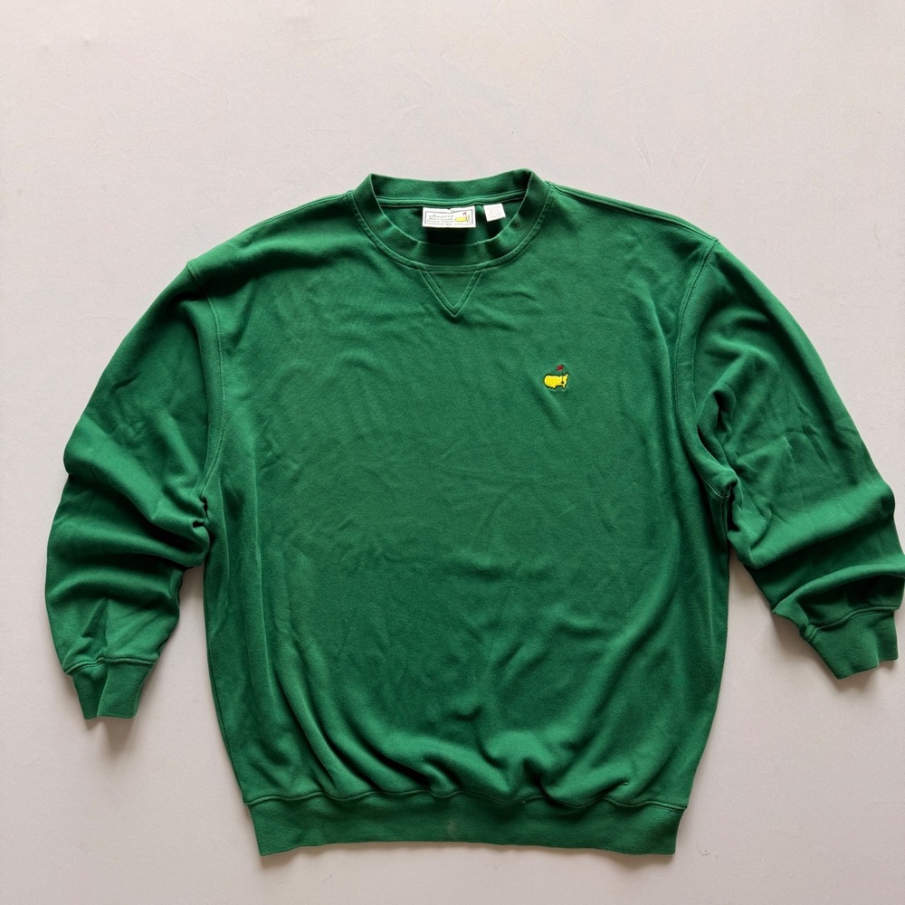 90s The Masters Pima Cotton Sweater Mens XL Green Augusta National Golf Crewneck